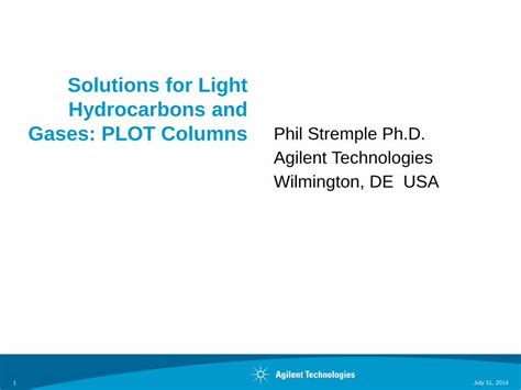 Solutions for Light Hydrocarbons and Gases: PLOT Columns 